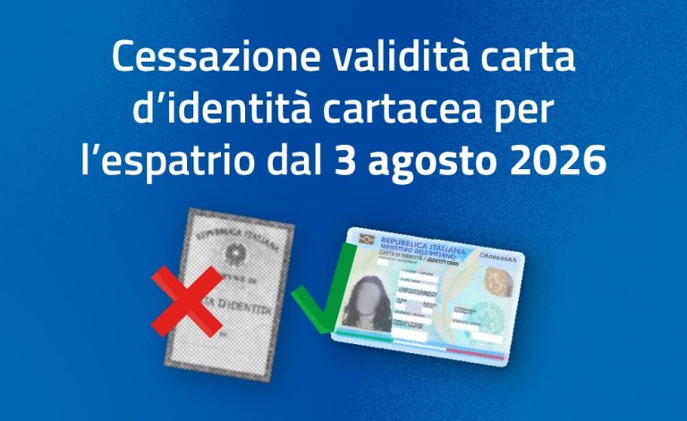 Cessazione validità carta d'identità cartacea 3 agosto 2026